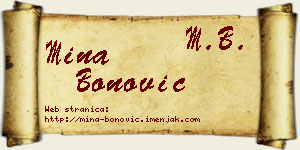 Mina Bonović vizit kartica